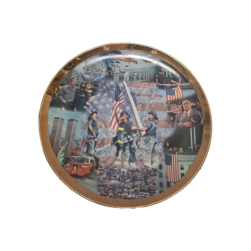Danbury Mint "United We Stand" 12" Collector Plate #A633 Tribute to 9/11